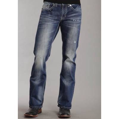 Stetson Mens Blue 100% Cotton Dark Rinse Jeans